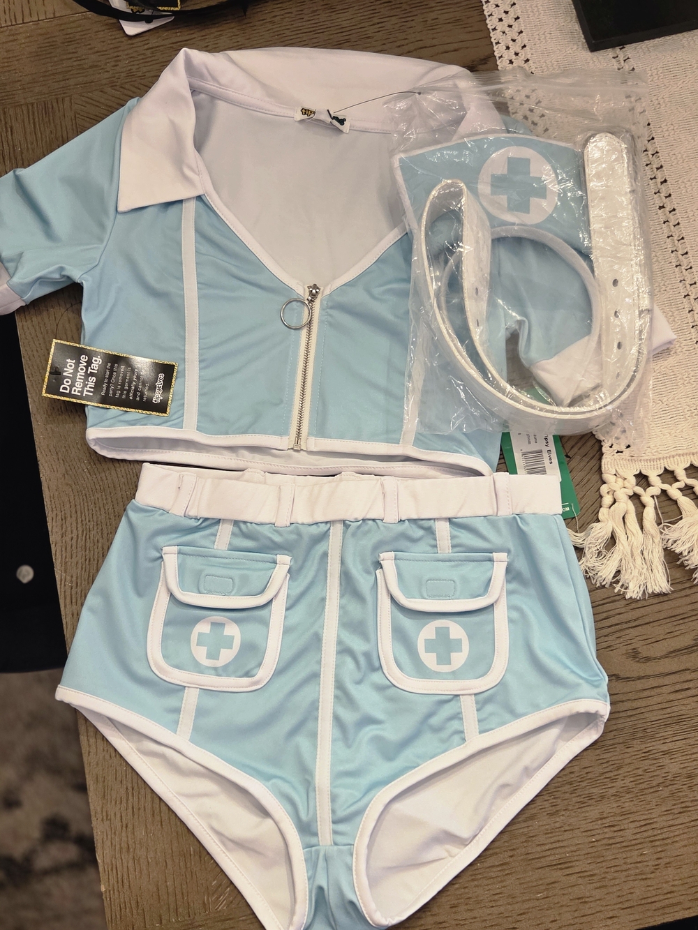 Tipsy Elves Light Blue and White Women's Nurse Costume